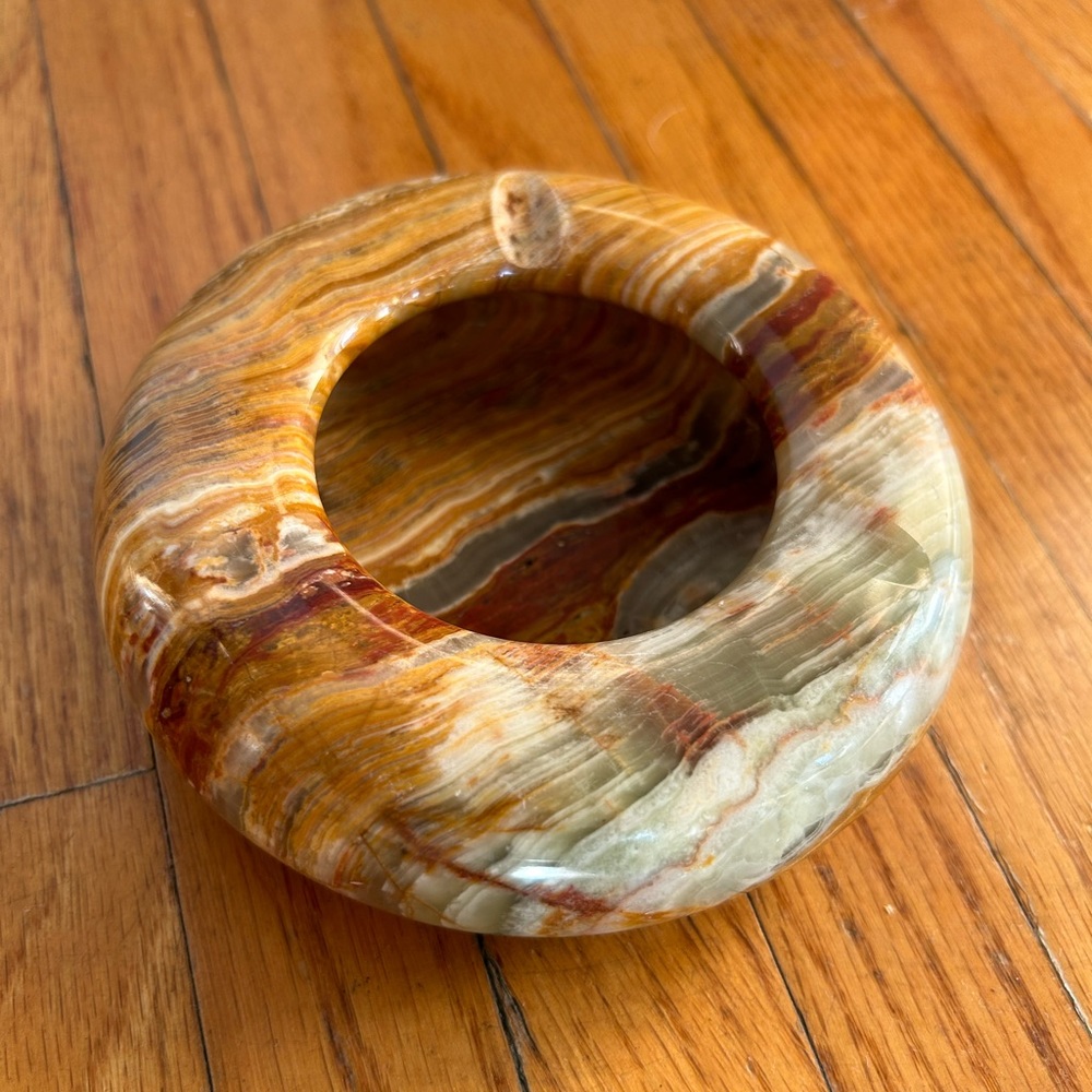 Mid Century Solid Onyx Ashtray